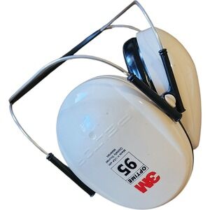 3M Peltor Optime 95 Earmuffs Hearing Protection White Adjustable Headband